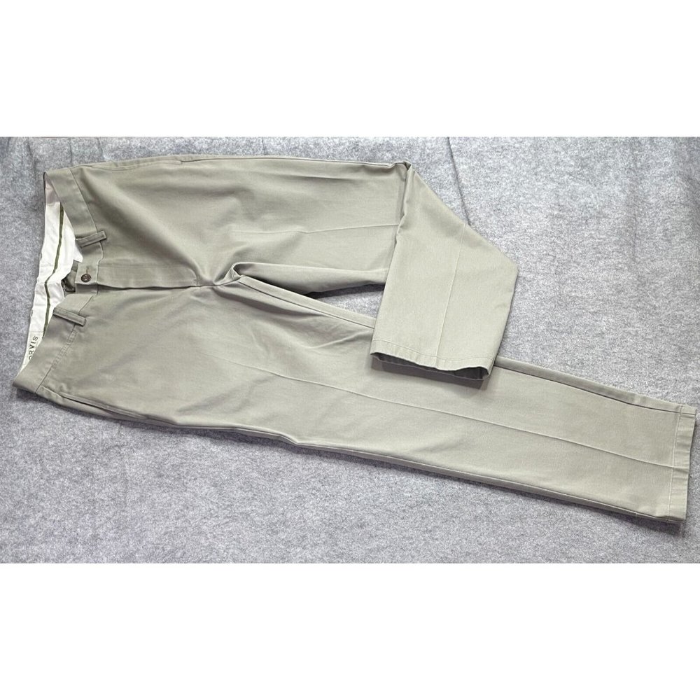 Orvis Chino Pants Men 34 x 32 Gray Flat Front Straight Leg Cotton Mid Rise
